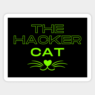 The hacker cat funny design with whiskers Sticker